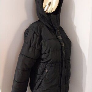 DKNY Unisex  Petite Puff Coat  With Hood  Black M